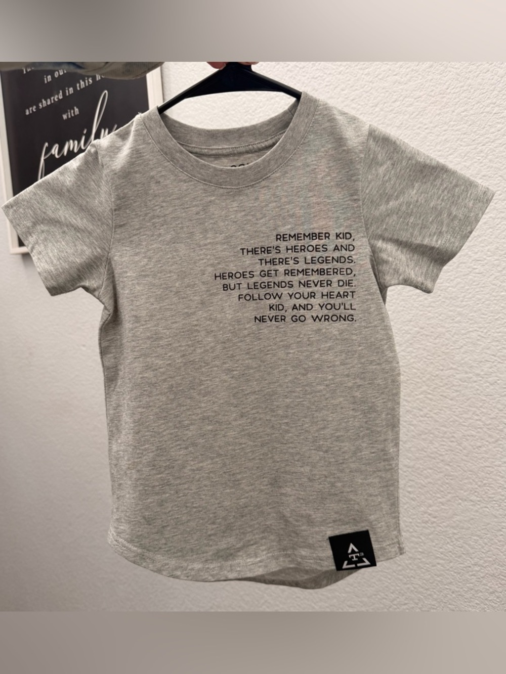 Kids Grey Motivational Quote Short Sleeve Tee